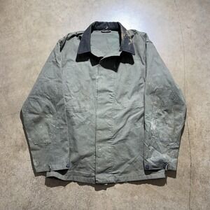 Vintage Military Jacket Mens 48 Green Canvas Field Army Workwear Distressed